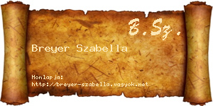 Breyer Szabella névjegykártya